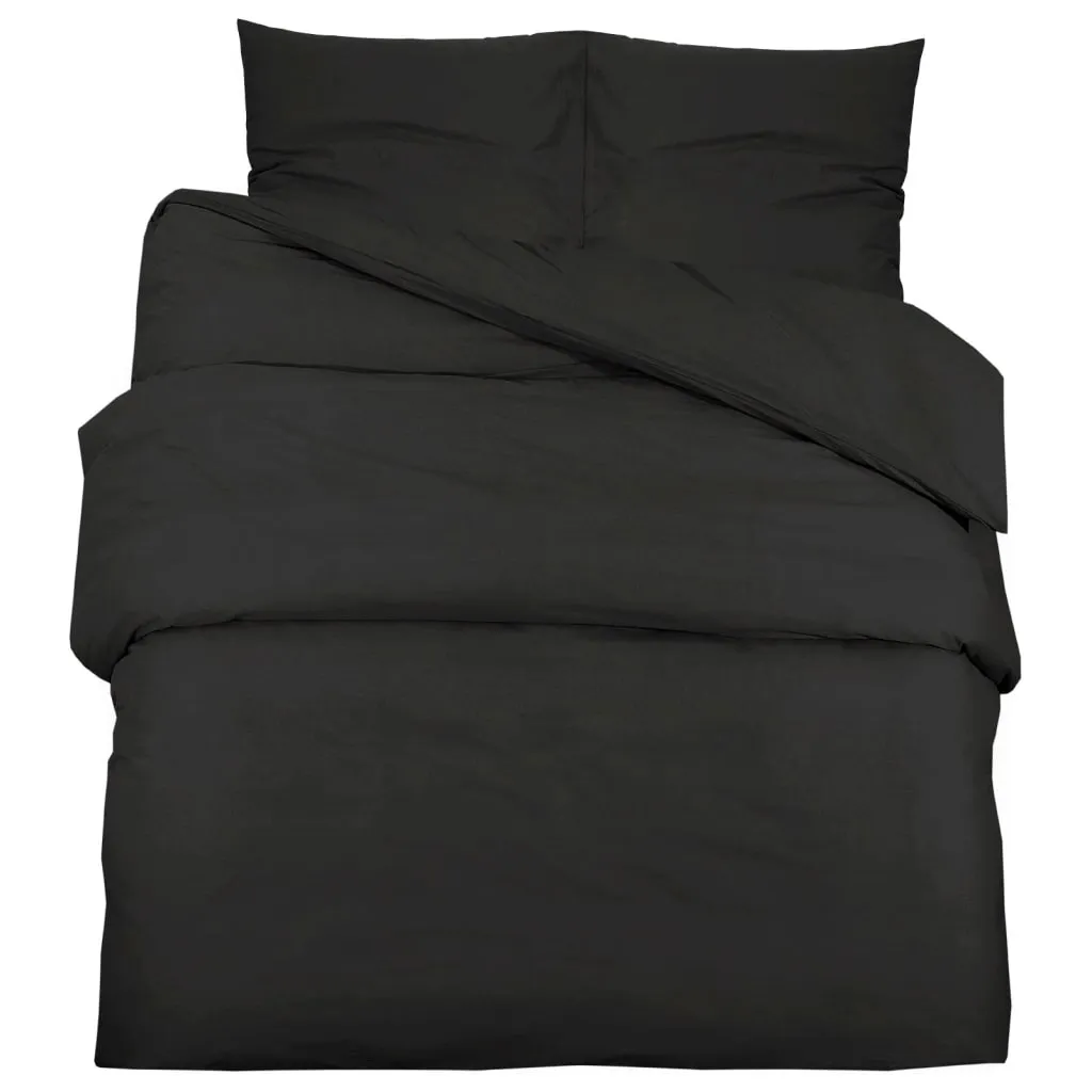 vidaXL Duvet Cover Set Black 200x220 cm Light-weight Microfiber