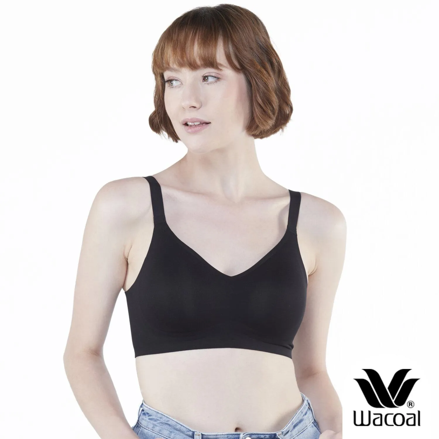 Wacoal Go Girls Jelly Bra วาโก้ บราไร้โครง ยืดหยุ่น กระชับ ล็อกฐานอก รุ่น WB3Y28 สีดำ (BL)