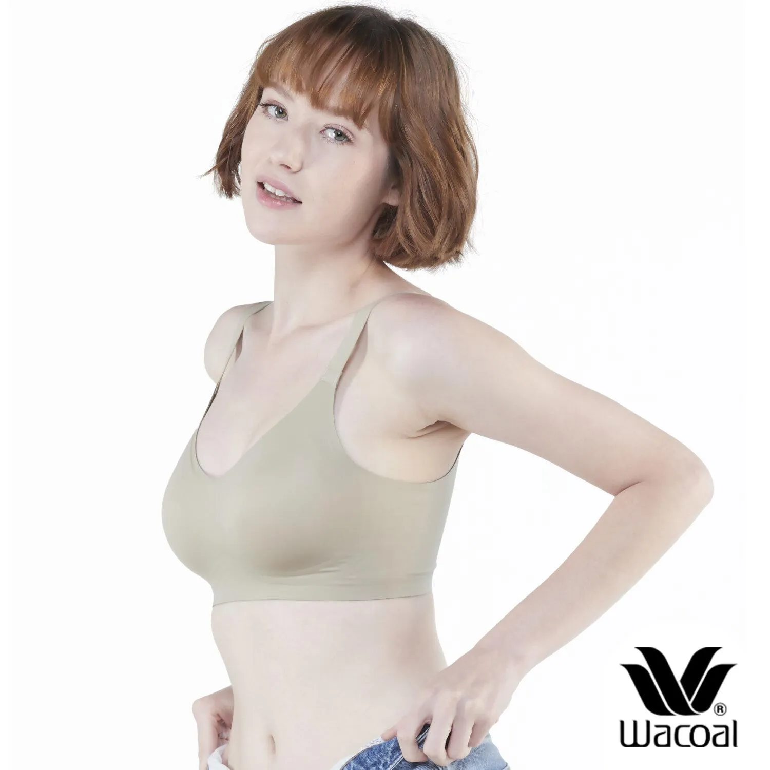 Wacoal Go Girls Jelly Bra วาโก้ บราไร้โครง ยืดหยุ่น กระชับ ล็อกฐานอก รุ่น WB3Y28 สีเขียว (GR)