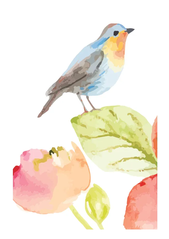 Watercolor Bird  Smart Cloth