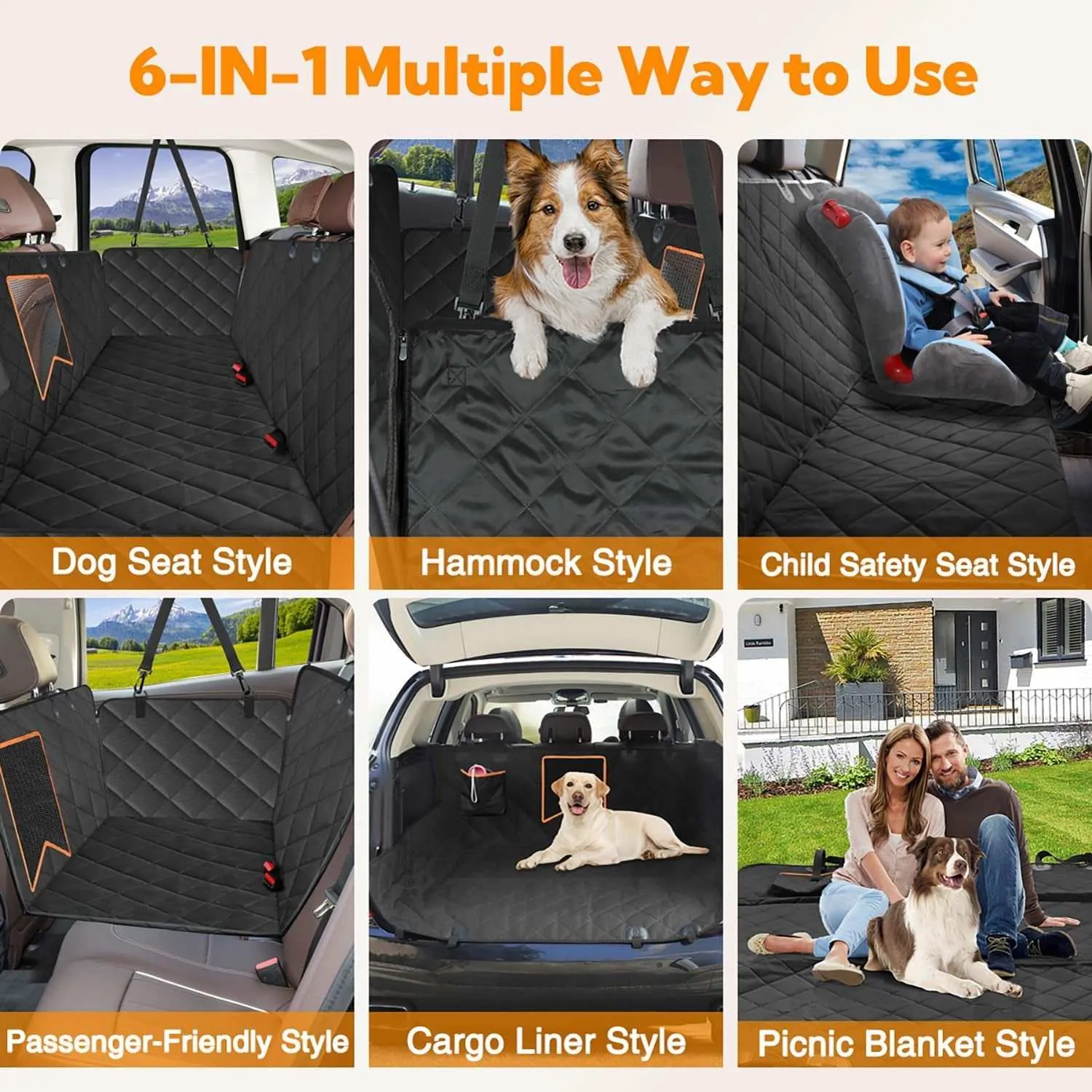 Waterproof Dog Cover for Back seat