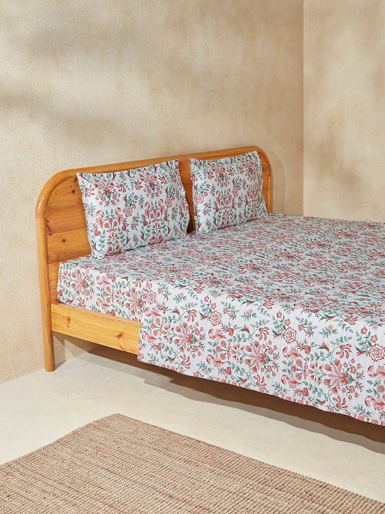 Westside Home Pink Floral Printed Double Bed Comforter