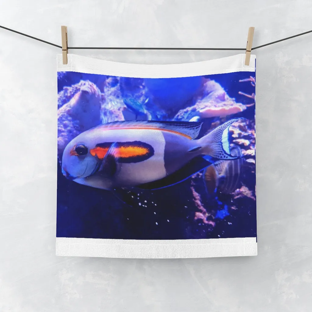 White and Yellow Fish Face Towel