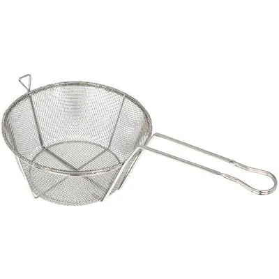 Winco 10.5" Round Fryer #6 Mesh Basket, 5.5" Deep