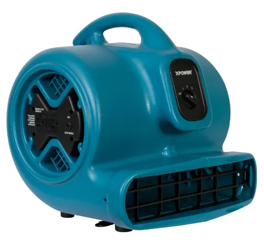 XPOWER P-600A 1/3 HP Large Industrial Floor Fan, Air Mover with Build-in Power Outlets