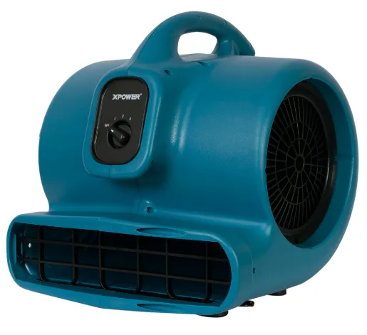 XPOWER P-600A 1/3 HP Large Industrial Floor Fan, Air Mover with Build-in Power Outlets