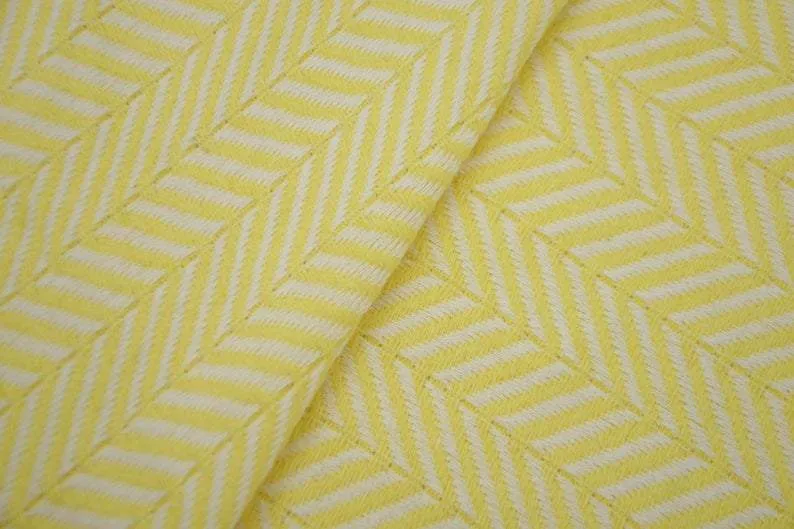 Yellow 100% Cotton Round Beach Towel